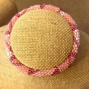 Pink infinity beaded bracelet